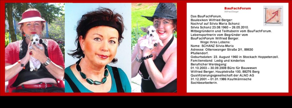 BauFachForum Bauschaden Bauschäden Bauen und Frau Silvia Schanz: Nachruf auf die Künstlerin Silvia Maria Schanz: Zwischen Bauschäden und das Bauen stand immer die Fasnacht: Silvi im Hintergrund ein Video von deinen geliebten Nidler aus Pfullendorf. Damit du im Himmel auch noch ein wenig Fasching hast ohne den für dich das Jahr nichts wert gewesen wäre. Wir werden dich nie vergessen. Dein persönliches Video vom BauFachForum zu deinem Gedenken: Begriffe zum Thema Künstler: BauFachForum die Seite des Bauens, Maler, Hundertwasser, Expressionismus, Clipart, Pop Art, Portrait, Modern, Abstrakt, Impressionismus, Landschaft, Jugendstil, Van Gogh, BauFachForum, Baulexikon Wilfried Berger. Einfach das Bild anklicken und Ihr kommt auf passende Videos vom BauFachForum. Dazu verlässt Ihr das BauFachForum und Ihr kommt auf unseren YouTube-Kanal vom BauFachForum. Wenn euch ein Shorts zusagt, könnt Ihr zum ausführlichen Thema weiterklicken. Erschöpfende Auskünfte findet Ihr in der Skandalzeitung vom BauFachForum Wilfried Berger. Videoproduktion: BauFachForum, Baulexikon Wilfried Berger. www.baufachforum.de BauFachForum Bauschaden Bauschäden Bauen und Frau Silvia Schanz:
Nachruf auf die Künstlerin Silvia Maria Schanz:
Zwischen Bauschäden und das Bauen stand immer die Fasnacht:
Silvi im Hintergrund ein Video von deinen geliebten Nidler aus Pfullendorf. Damit du im Himmel auch noch ein wenig Fasching hast ohne den für dich das Jahr nichts wert gewesen wäre. Wir werden dich nie vergessen.
Dein persönliches Video vom BauFachForum zu deinem Gedenken:
Begriffe zum Thema Künstler:
BauFachForum die Seite des Bauens, Maler, Hundertwasser, Expressionismus, Clipart, Pop Art, Portrait, Modern, Abstrakt, Impressionismus, Landschaft, Jugendstil, Van Gogh, BauFachForum, Baulexikon Wilfried Berger.
Einfach das Bild anklicken und Ihr kommt auf passende Videos vom BauFachForum. Dazu verlässt Ihr das BauFachForum und Ihr kommt auf unseren YouTube-Kanal vom BauFachForum. Wenn euch ein Shorts zusagt, könnt Ihr zum ausführlichen Thema weiterklicken.
Erschöpfende Auskünfte findet Ihr in der Skandalzeitung vom BauFachForum Wilfried Berger.
Videoproduktion: BauFachForum, Baulexikon Wilfried Berger.
www.baufachforum.de