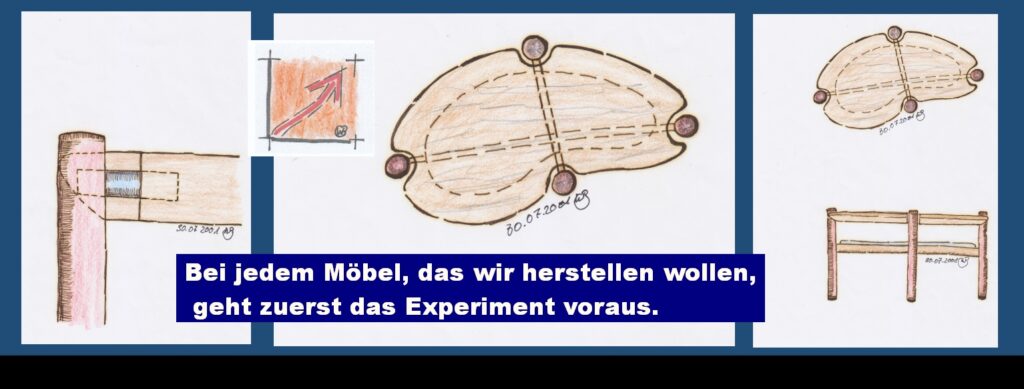 Experimentelles Wohnzimmertisch-Design im BauFachForum – Prototypbau zur Untersuchung von Materialästhetik und statischer Formgebung im Innenausbau.