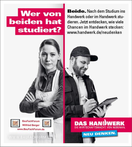 Wer von beiden hat studiert? Handwerk neu denken. Das Handwerk in Deutschland und die Berufsausbildung. Wer von beiden hat studiert? Handwerk neu denken. Das Handwerk in Deutschland und die Berufsausbildung.