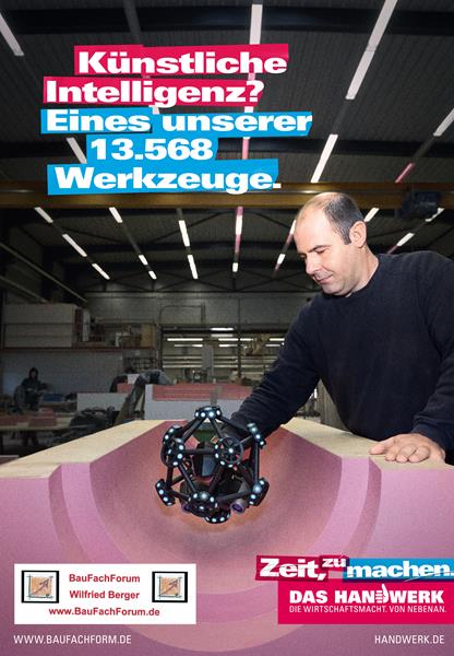 Künstliche Intelligenz? Eines unserer 13.568 Werkzeuge. Zeit zu machen. Das Handwerk neu denken. Das Handwerk in Deutschland und die Berufsausbildung. Künstliche Intelligenz? Eines unserer 13.568 Werkzeuge. Zeit zu machen. Das Handwerk neu denken. Das Handwerk in Deutschland und die Berufsausbildung.