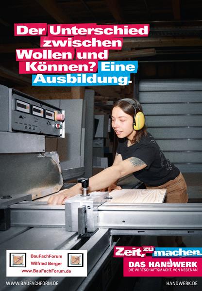 Der Unterschied zwischen Wollen und Können? Eine Ausbildung im Handwerk. Zeit zu machen. Das Handwerk neu denken. Das Handwerk in Deutschland und die Berufsausbildung. Der Unterschied zwischen Wollen und Können? Eine Ausbildung im Handwerk. Zeit zu machen. Das Handwerk neu denken. Das Handwerk in Deutschland und die Berufsausbildung.
