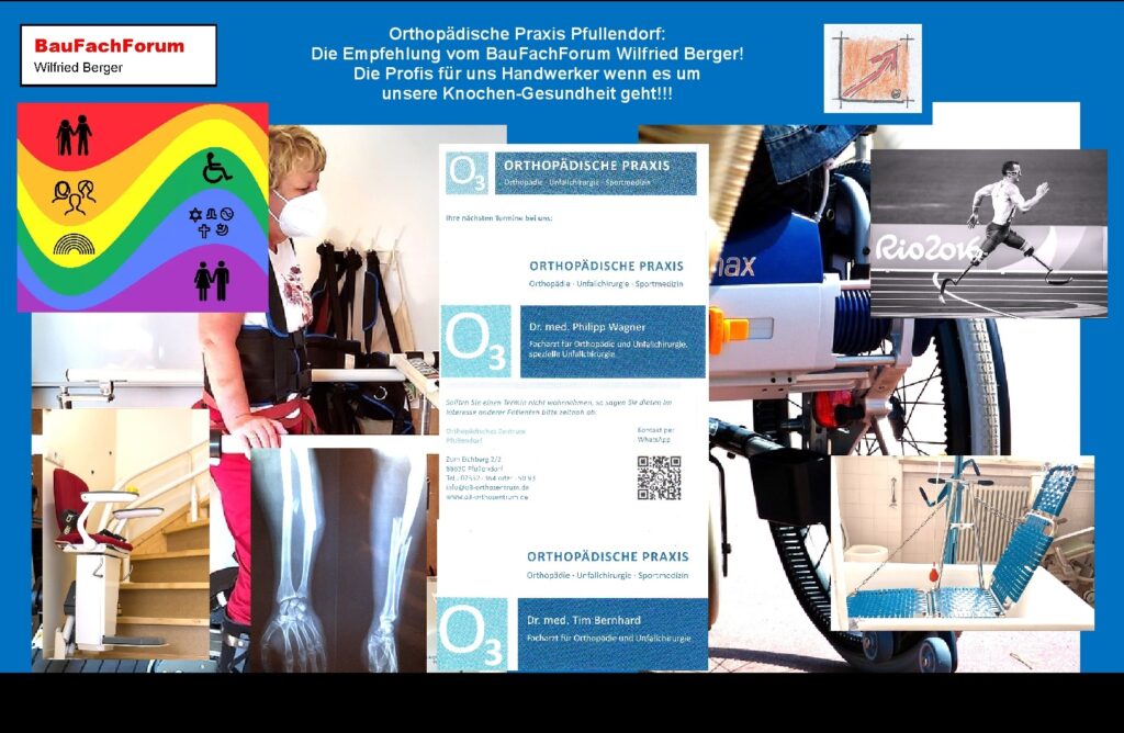 O3 Orthopädische und Chirurgische Praxisgemeinschaft Pfullendorf: O3 Orthopädische und Chirurgische Praxisgemeinschaft Pfullendorf: Der Autor ist selber Patient in der Praxis hier in Pfullendorf und kann die beiden Ärzte nur wärmstens empfehlen. Die Abwicklung erfolgt reibungslos und die Termine sind in wenigen Tagen möglich. Auch die Abwicklung in der Praxis selber ist bestens organisiert und somit entstehen auch kaum Wartezeiten. Mit modernsten technischen Geräten ist der Patient hier bestens aufgehoben. Einfach das Bild anklicken und Ihr kommt auf ein Video vom BauFachForum meist passend zum Thema. Dabei verlässt Ihr das BauFachForum und kommt auf unsere YouTube Startseite vom BauFachForum. O3 Orthopädische und Chirurgische Praxisgemeinschaft Pfullendorf:
O3 Orthopädische und Chirurgische Praxisgemeinschaft Pfullendorf:
Der Autor ist selber Patient in der Praxis hier in Pfullendorf und kann die beiden Ärzte nur wärmstens empfehlen.
Die Abwicklung erfolgt reibungslos und die Termine sind in wenigen Tagen möglich.
Auch die Abwicklung in der Praxis selber ist bestens organisiert und somit entstehen auch kaum Wartezeiten. Mit modernsten technischen Geräten ist der Patient hier bestens aufgehoben.
Einfach das Bild anklicken und Ihr kommt auf ein Video vom BauFachForum meist passend zum Thema. Dabei verlässt Ihr das BauFachForum und kommt auf unsere YouTube Startseite vom BauFachForum.