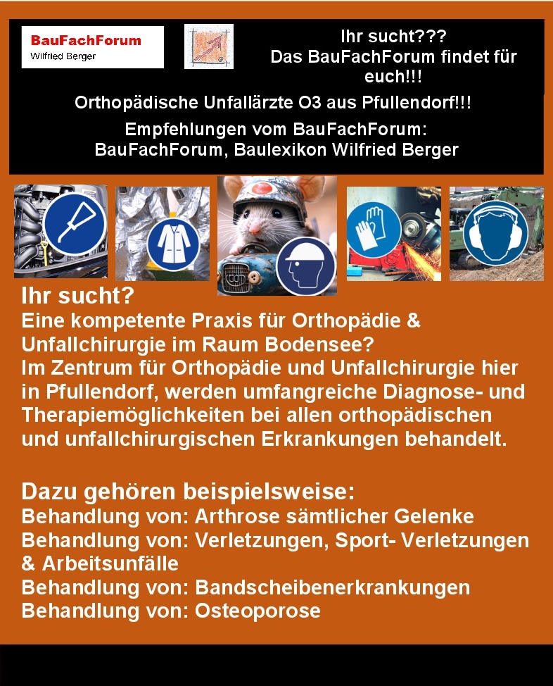 Ihr sucht? Eine kompetente Praxis für Orthopädie & Unfallchirurgie im Raum Bodensee? Im Zentrum für Orthopädie und Unfallchirurgie hier in Pfullendorf, werden umfangreiche Diagnose- und Therapiemöglichkeiten bei allen orthopädischen und unfallchirurgischen Erkrankungen behandelt. Dazu gehören beispielsweise: Behandlung von: Arthrose sämtlicher Gelenke Behandlung von: Verletzungen, Sport- Verletzungen & Arbeitsunfälle Behandlung von: Bandscheibenerkrankungen Behandlung von: Osteoporose Die Ärzte: Dr. med. Philipp Wagner: Facharzt für Unfallchirurgie & Orthopädie Durchgangsarzt oder kurz D-Arzt Zusatzbezeichnung: Spezielle Unfallchirurgie Rettungsmedizin Chirotherapie Rennsportarzt oder kurz FIA oder FIM Fachexperte Endoprothetikzentren Dr. med. Tim Bernhard: Facharzt für Unfallchirurgie & Orthopädie Durchgangsarzt oder kurz D-Arzt Zusatzbezeichnungen: Chirotherapie Akupunktur Sportmedizin Zertifizierter Fußchirurg Ihr sucht?
Eine kompetente Praxis für Orthopädie & Unfallchirurgie im Raum Bodensee?
Im Zentrum für Orthopädie und Unfallchirurgie hier in Pfullendorf, werden umfangreiche Diagnose- und Therapiemöglichkeiten bei allen orthopädischen und unfallchirurgischen Erkrankungen behandelt.
Dazu gehören beispielsweise:
Behandlung von: Arthrose sämtlicher Gelenke
Behandlung von: Verletzungen, Sport- Verletzungen & Arbeitsunfälle
Behandlung von: Bandscheibenerkrankungen
Behandlung von: Osteoporose
Die Ärzte:
Dr. med. Philipp Wagner:
Facharzt für Unfallchirurgie & Orthopädie
Durchgangsarzt oder kurz D-Arzt
Zusatzbezeichnung:
Spezielle Unfallchirurgie
Rettungsmedizin
Chirotherapie
Rennsportarzt oder kurz FIA oder FIM
Fachexperte Endoprothetikzentren
Dr. med. Tim Bernhard:
Facharzt für Unfallchirurgie & Orthopädie
Durchgangsarzt oder kurz D-Arzt
Zusatzbezeichnungen:
Chirotherapie
Akupunktur
Sportmedizin
Zertifizierter Fußchirurg