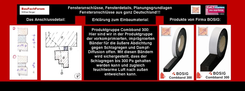 Quellbänder, Zellulose-Bänder oder EPDM-Bänder?
Die Folie vor, hat gerade auf diese Frage aus den Vertragsgrundlagen eine klare Antwort gegeben. Denn hier können nicht die Materialien selber die Entscheidung liefern, was verbaut werden soll, sondern die Tatsache, was die Bänder auch während der Bauzeit für Beanspruchungen halten müssen.
Einbausituation Einputzbänder:
Hier haben wir weniger das Problem, dass bei einer baulichen Durchnässung die Folien auf einer Einputzfläche versagen. Sondern, ob die Bänder tatsächlich über eine längere Bauzeit die Durchnässung des Bauschaums verhindern können. Gleiches erkennen wir bei Quellbändern. Auch hier stehen wir in der Verantwortung, dass ja die Bauanschlussfuge selber auch einmal einem Gewittersturm stand halten müsste. Kann dies nicht sichergestellt werden, dass ein Sturm ausgeschlossen ist, muss auf EPDM-Materialien zurückgegriffen werden. Die dann allerdings in der Kalkulation einen wesentlich höheren Preis darstellen. Aber, da beißt die Maus am Ende keinen Faden ab, dass in der Planung der Fensteranschlussfuge dann auch diese Materialien verwendet werden müssen. Daher ist die sicherste Lösung für eine Fensteranschlussfuge für den Handwerker die Abnahme seines Einbaus sofort nach Fertigstellung der Elemente zu vereinbaren.
Bauabschnitte wählen:
Und da sind wir wieder am Vertragsrecht angekommen. Vertragsrechtlich gesehen, kann eine Abnahme erst erfolgen, wenn das Gesamtwerk fertiggestellt ist. Aber, wie soll dies bei ca. 5.000 Fenster eigentlich möglich sein? Wenngleich der Fassadenbauer erst in 3-4 Monaten die Fassade schließt, bzw. das WDV-System aufbringt oder den Putz über die Fugen geführt wird. Daher sollten bereits mit dem Vertrag diese Probleme des Gefahrenübergangs geregelt werden. Das wollen die Bauleiter und Baubetreuende natürlich nicht und meiden dies wie der Teufel das Weihwasser. Daher müssten diese Gefahrenübergänge bereits aus dem Vertragsrecht geklärt werden. 
Also auch bei Verträgen mit privaten Bauherrschaften sollte vereinbart werden, dass die Fenster sofort nach Fertigstellung mit einem entsprechenden Abnahmeprotokoll abgenommen werden. Auch in der Grundlage von Teilabnahmen. 
Wann geht die Verantwortung an den Auftraggeber über?
Dieser sogenannte Gefahrenübergang aus dem Vertragsrecht heraus, erfolgt immer erst mit der Abnahme oder der Teilabnahme der vertraglich vereinbarten Bauleistungen.
Ohne diese Abnahme, geht auch die Gefahrenhaftung nicht an den Auftraggeber über. Somit haften auch Subunternehmer beispielsweise gegenüber dem Unternehmer bis zu dieser späteren Abnahme auch während der Bauzeit.
Daher sind bei größeren Baustellen die Teilabnahmen unumgänglich. 
Was ist bei der Teilabnahme zu beachten:
Es muss sich um eine echte Teilabnahme handeln.
Das heißt, dass die abzunehmenden Bauleistungen aus der Gesamtleistung heraus ein sogenannter in sich abgeschlossener Teil der Leistung einer derselben Bauleistung handelt.     
Zustandsfeststellung nach § 4 Abs. 10 der VOB Teil B:
Dies ist eine Möglichkeit, wenn die Bauherrschaft Teilabnahmen verweigern möchte. 
Danach kann nach § 4 Abs. 10 der VOB Teil B eine sogenannte Zustandsfeststellung beantragt werden. Dabei geht wohl die Gefahrensicherung nicht an die Bauherrschaft über. Allerdings kann dort in einem Protokoll festgehalten werden, was die Bauherrschaft für die Sicherstellung der Gefahren erbringen muss. Oder es können deutlich festgehalten werden, welche Maßnahmen erbracht werden müssen, damit die Leistungen gesichert werden können. Was dann wieder bedeutet, dass wir bei den Besonderen Leistungen angekommen sind, die die Bauherrschaft somit auch bezahlen muss. Das Ganze muss protokolliert werden und in den geschlossenen Vertrag mit eingebunden werden.
Erst dann ist der Auftragnehmer dort angekommen, wo er eventuelle Nachträge verlangen bzw. Nachtragsangebote erstellen kann um sein Produkt selber zu schützen.   
Begriffe zum Thema Besondere Leistungen nach VOB/B:
Besondere Leistungen, VOB/B, Nachtrag, Nachträge, Winter, Mängel, ATV, Nachtragsangebot, Baustelle, Vergabe, Vergütungsanpassung, Flachdach, DIN 18338, BauFachForum, Baulexikon Wilfried Berger.
Einfach das Bild anklicken und Ihr kommt auf passende Videos vom BauFachForum. Dazu verlässt Ihr das BauFachForum und Ihr kommt auf unseren YouTube-Kanal vom BauFachForum. Wenn euch die Shorts zusagen, könnt Ihr zum ausführlichen Thema weiterklicken.
Videoproduktion: BauFachForum, Baulexikon Wilfried Berger. www.baufachforum.de    
