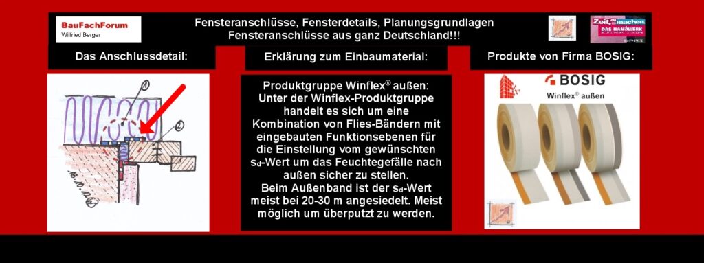 Die Feuchtewanderung:
Naturwissenschaftlich nicht zu vermeiden ist, dass Wasser in verschiedenen Aggregatszuständen auf unseren Baustellen vorkommen. Ein Wassermolekül kann in einer Luftsäule naturgemäß 100 m wandern. Danach kann es nicht mehr weiterwandern. Also wir wissen müssen, dass im Innenraum einer Wohnstätte durch das Leben und Bewohnen im Gebäude, Wasser entsteht. Dabei kommt das Wasser alleine schon aus dem Atmen der Bewohner zu Tage. Daher ist aus der Feuchte-Bilanz einer Wohneinheit immer entscheidend, wie viele Menschen in einem Gebäude wohnen. Ein Mensch produziert pro Tag ca. 2000 g Wasser oder 2 Liter reines Wasser, die im Gebäude schadenfrei entsorgt werden muss.
Dann kommen auch Pflanzen hinzu. Pflanzen benötigen Wasser und produzieren mit dem natürlichen Wachstum weiteres Wasser. Dabei müssen wir wissen, dass in den Blättern der Pflanzen das Pigment Chlorophyll enthalten ist, das vom Sonnenlicht absorbiert wird. Hier sprechen wir mit der Lichtenergie von Chlorophyllmoleküle in sogenannten Lichtsammelkomplexen. Also alleine mit der Helligkeit und dem Sonneneinfluss die Pflanzen automatisch Wasser produzieren. Bauphysikalisch reden wir hier von der Photosynthese, die uns im Bauwesen allgegenwärtig wieder begegnet, wenn es um Mikroorganismen wie Pilz und Schimmel geht. Also bereits mit Pilz und Schimmelbildung Feuchte Biotope im Inneren des Gebäudes vorhanden sind und mit dem Wachstum von Pilz und Schimmel der Feuchtigkeitsanstieg täglich größer wird. 
Wobei zur Ergänzung bei Bakterien und auch verschiedenen Pilzen kein Sonnenlicht, das wir im Fachbegriff Insolation nennen, benötigt wird.  Die weißen Champignons und die Steinchampignons beispielsweise benötigen keine Sonnenenergie. Der Echte Hausschwamm und der Braune Warzenschwamm beispielsweise benötigen nicht zwingend als Bau- und Holzzerstörenden Pilzen Insolation. Aber, alle diese Organismen bilden Feuchtigkeit. 
Daher müssen wir vermeiden, dass mit dem Grundsatz, dass mit dem Bewohnen, Kochen, Duschen, Baden und Haussport nicht noch weitere Organismen das Bewohnen befallen, die Feuchtigkeit produzieren. Alles sind allerdings Grundlagen, die wir Baumeister bewältigen müssen, damit die Menschen in den Gebäuden leben können.
Die Feuchtewanderung:
Jetzt entsteht im Gebäude eine große Ansammlung von Feuchtigkeit, die den Tag über durch Lüften entsorgt werden muss. Aber auch wird über die Baumaterialien die Feuchtigkeit nach außen in die Bauteile transportiert. 
Entscheidend ist, dass das Naturgesetzt besagt, dass zu 90 % unseres Jahresschnittes die Feuchtigkeit nach außen abwandern möchte. Also auch über unsere Anschlussfuge Feuchtigkeit wandern möchte, bei dem dann in der 2. Ebene, der Funktionsebene dann das Dämmmaterial durchnässt werden würde. 
Begriffe zum Thema physikalische Feuchte:
Physikalische Feuchte, relative Luftfeuchte Temperatur, Mollier hx Diagramm, Mollier Diagramm, Hydrocollator Feuchte, Messgerät, relative Feuchte, Physikalische Therapie, BauFachForum, Baulexikon Wilfried Berger 
Einfach das Bild anklicken und Ihr kommt auf passende Videos vom BauFachForum. Dazu verlässt Ihr das BauFachForum und Ihr kommt auf unseren YouTube-Kanal vom BauFachForum. Wenn euch die Shorts zusagen, könnt Ihr zum ausführlichen Thema weiterklicken.
Videoproduktion: BauFachForum, Baulexikon Wilfried Berger. www.baufachforum.de    
