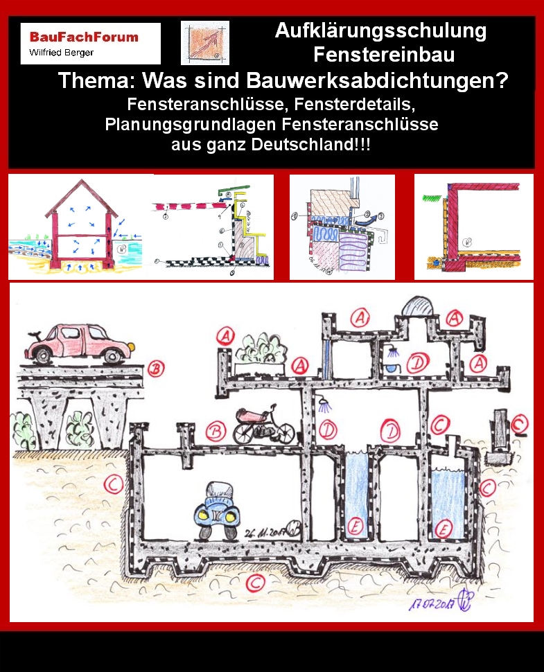 Die Frage: Wie baue ich Fenster Schadensfreier ein?
Ein schadensfreier Fenstereinbau insbesondere im Altbau, ist immer eine planerische Grundlage. Dabei können wir nicht davon ausgehen, dass jeder Fenstereinbau gleich wie der andere ist. Schon gar nicht im Altbau. Daher ist jeder Fenstereinbau mit einer Planung zu planen die erste Grundlage für einen schadensfreien Einbau.  
Wichtig ist, daß einmal die Bauwerksabdichtungen beachtet werden und zum anderen die bauphysikalischen Abdichtungen der Fensteranschlussfugen. Weiters ist die Lastabtragung der Fenster zum Mauerwerk eine entscheidende Komponente für den schadensfreien Einbau.  
Einfach das Bild anklicken und Ihr kommt auf passende Video-Short vom BauFachForum. Dazu verlässt Ihr das BauFachForum und Ihr kommt auf unseren YouTube-Kanal vom BauFachForum. Wenn euch die Shorts zusagen, könnt Ihr zum ausführlichen Thema weiterklicken.
Videoproduktion: BauFachForum, Baulexikon Wilfried Berger. www.baufachforum.de    
