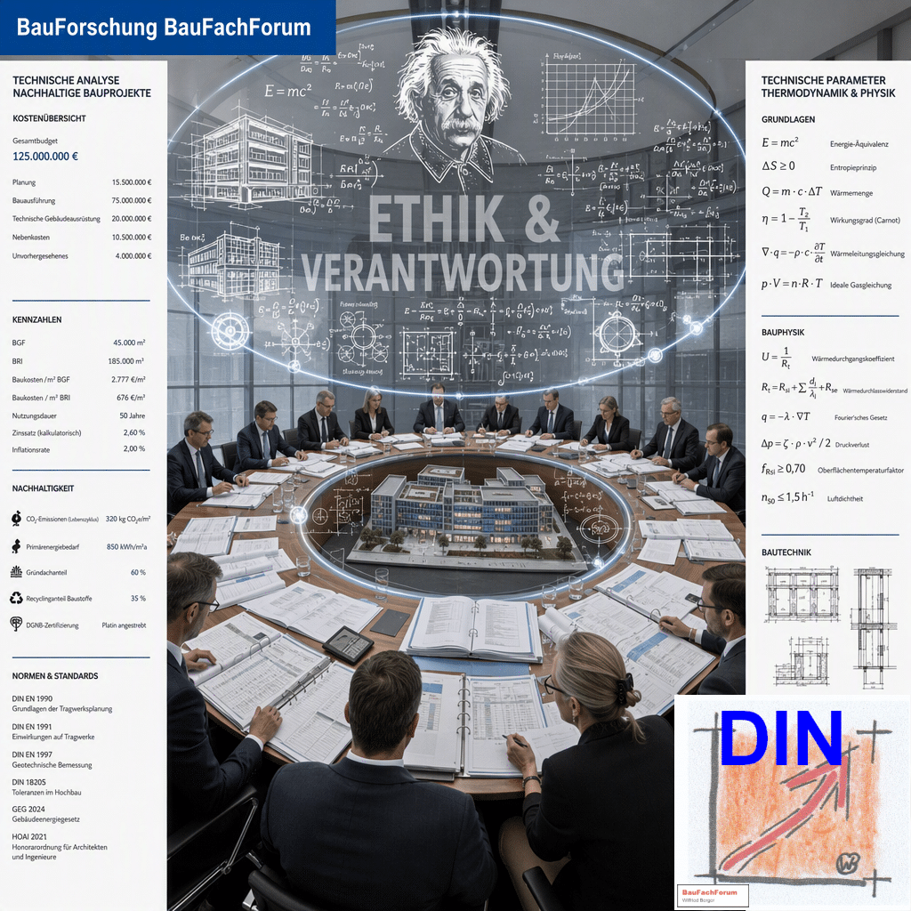 Baufachliche Analyse des Pfullendorfer Gemeinderatstisches im Spannungsfeld zwischen physikalischen Naturgesetzen, kommunaler Ethik und dem finanziellen Ergebnis der Haushaltsrettung. BauForschung BauFachForum.
Bild: Das Anschauungsbild wurde mit der KI gefertigt.